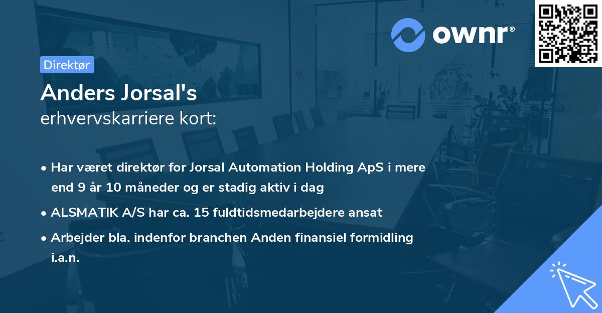 Anders Jorsal's erhvervskarriere kort