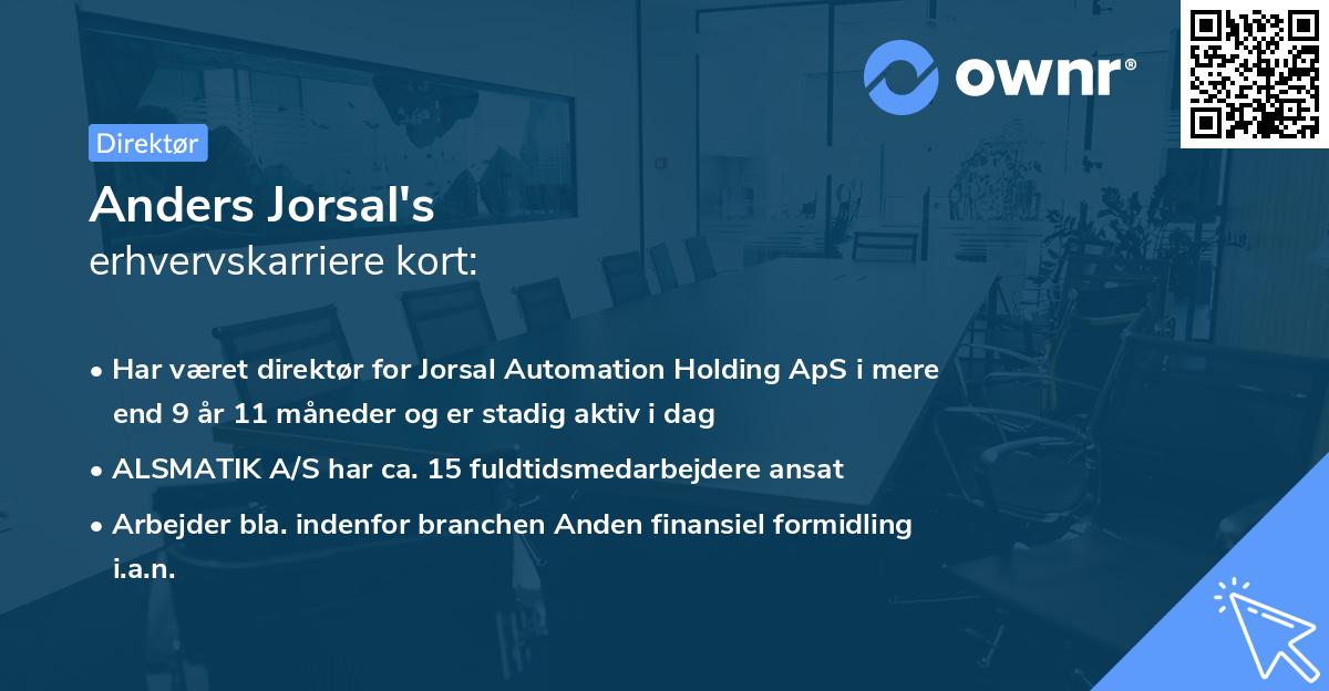 Anders Jorsal's erhvervskarriere kort