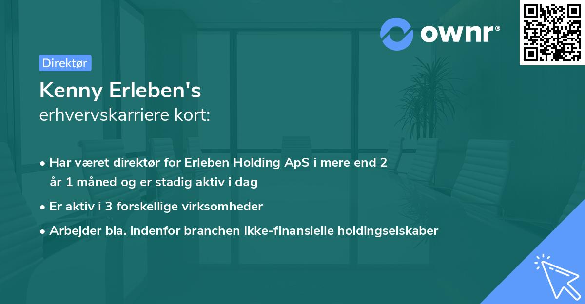 Kenny Erleben's erhvervskarriere kort