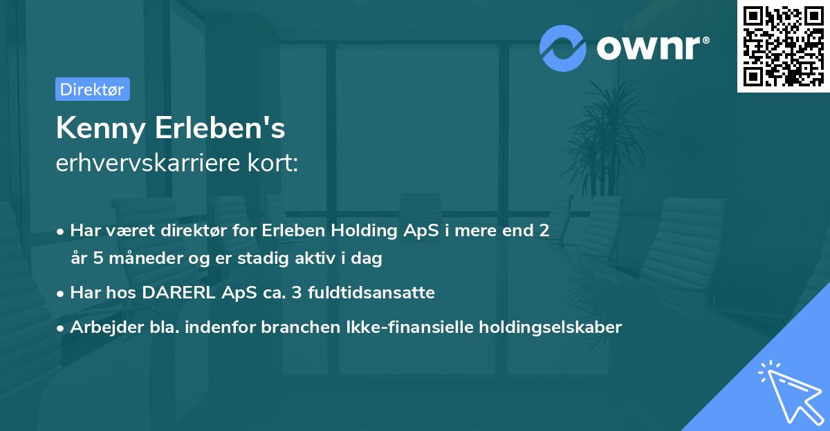 Kenny Erleben's erhvervskarriere kort