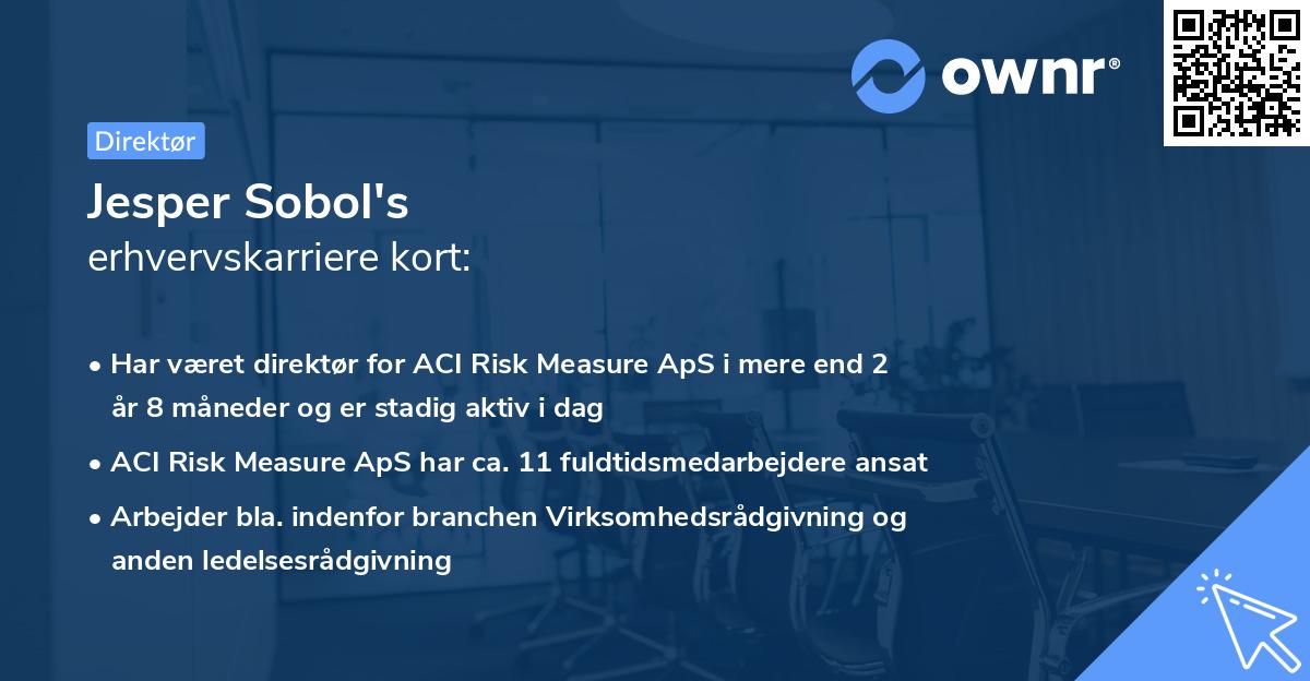 Jesper Sobol's erhvervskarriere kort