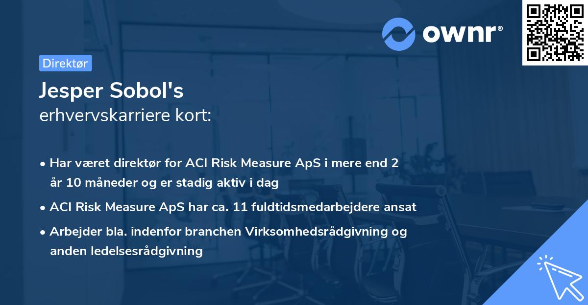 Jesper Sobol's erhvervskarriere kort