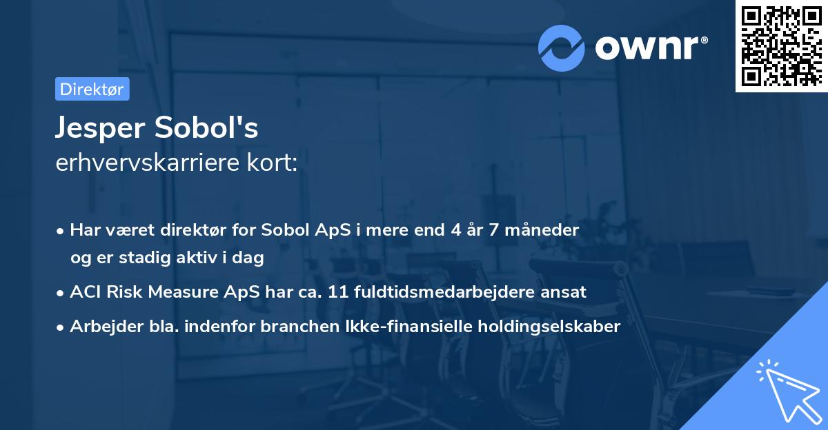 Jesper Sobol's erhvervskarriere kort