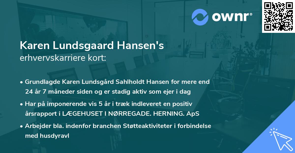 Karen Lundsgaard Hansen's erhvervskarriere kort