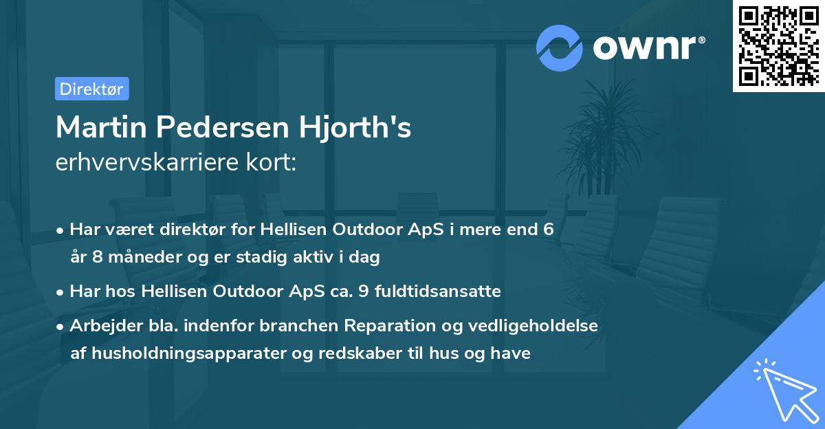 Martin Pedersen Hjorth's erhvervskarriere kort