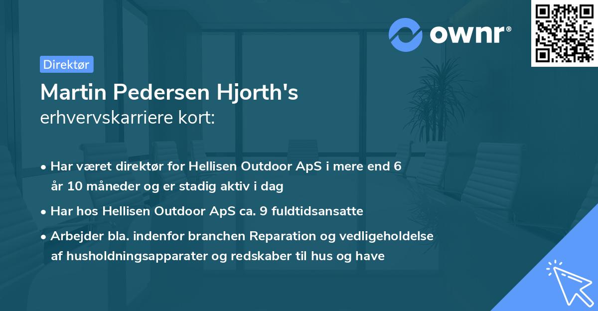 Martin Pedersen Hjorth's erhvervskarriere kort