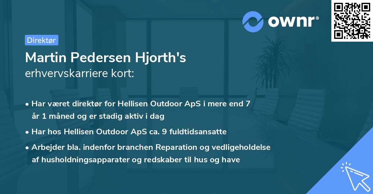 Martin Pedersen Hjorth's erhvervskarriere kort