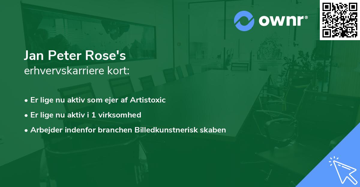 Jan Peter Rose's erhvervskarriere kort