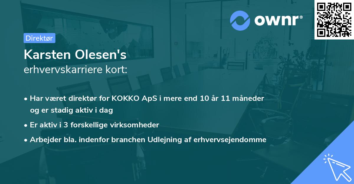 Karsten Olesen's erhvervskarriere kort