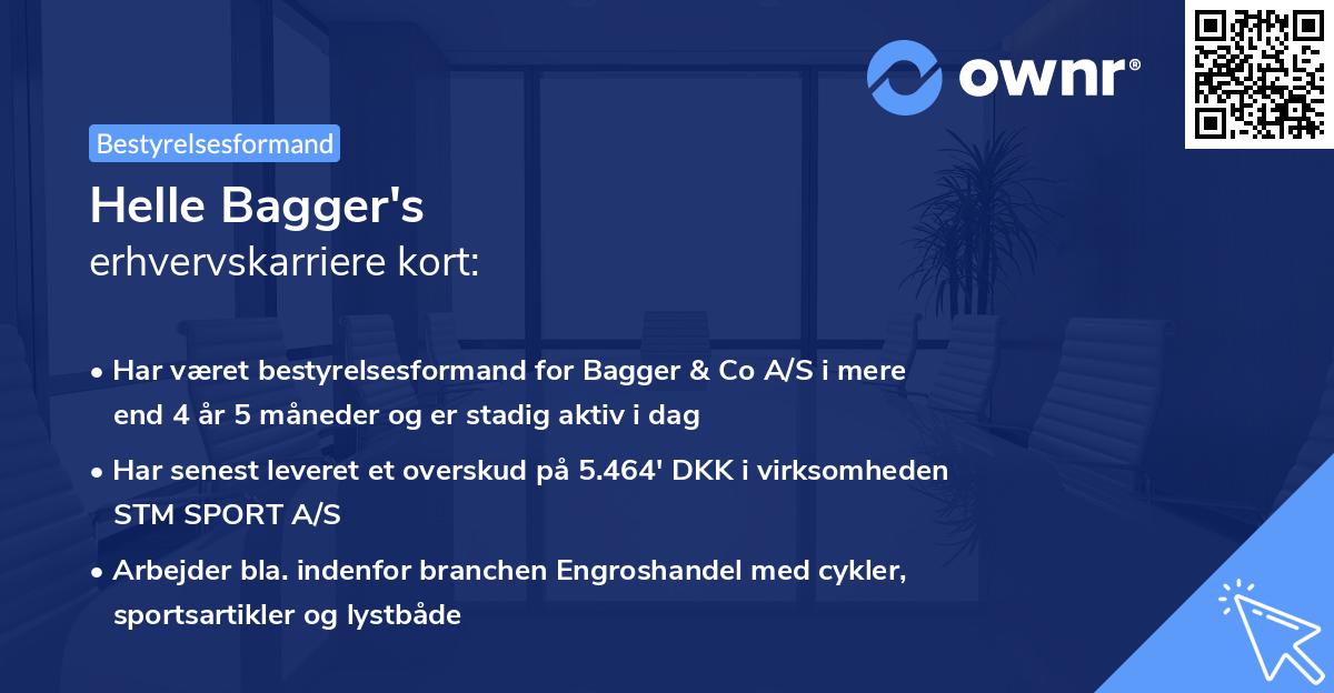 Helle Bagger's erhvervskarriere kort