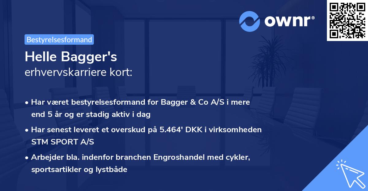 Helle Bagger's erhvervskarriere kort