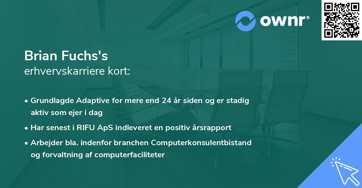 Brian Fuchs's erhvervskarriere kort