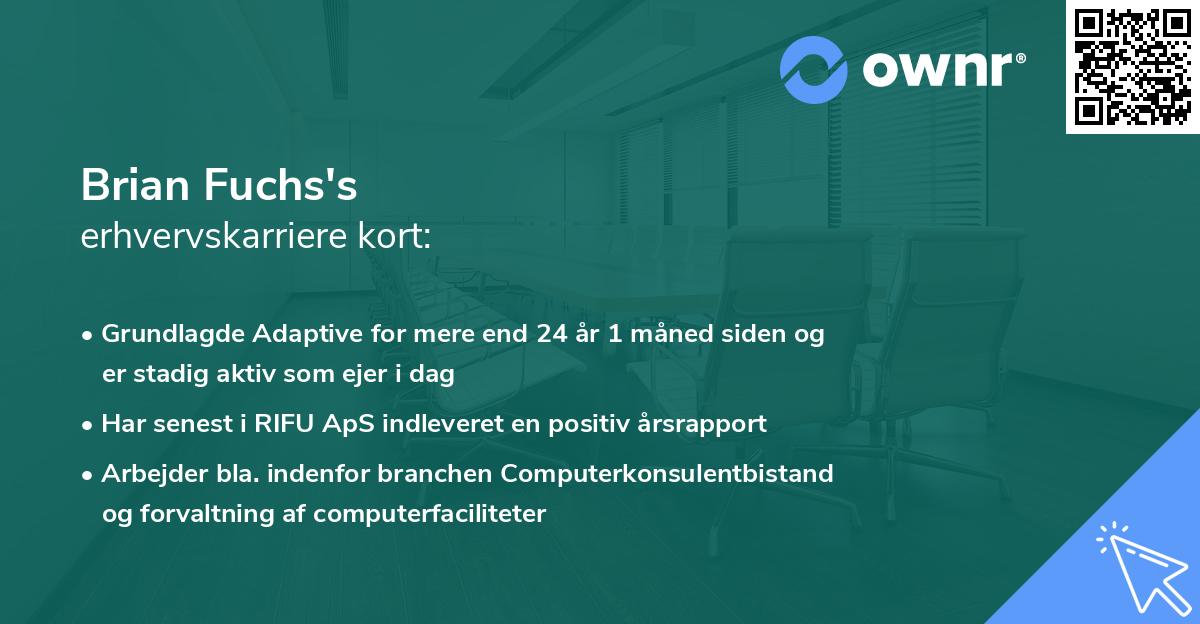 Brian Fuchs's erhvervskarriere kort