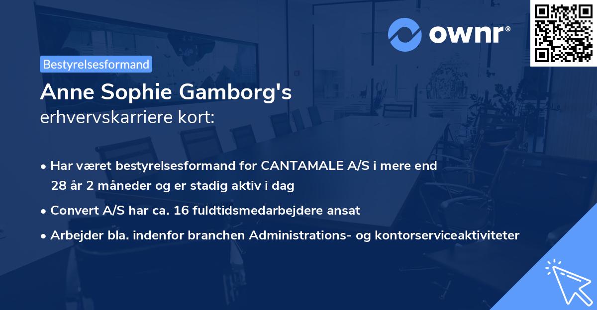 Anne Sophie Gamborg's erhvervskarriere kort