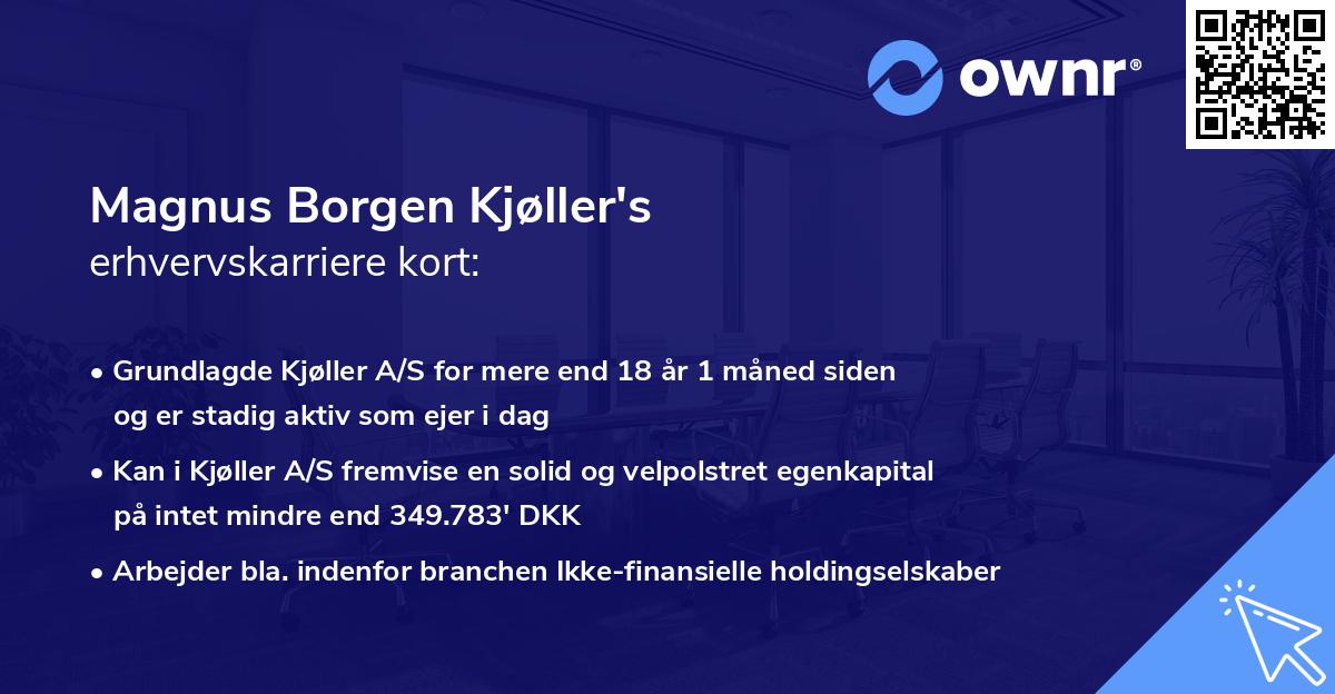 Magnus Borgen Kjøller's erhvervskarriere kort