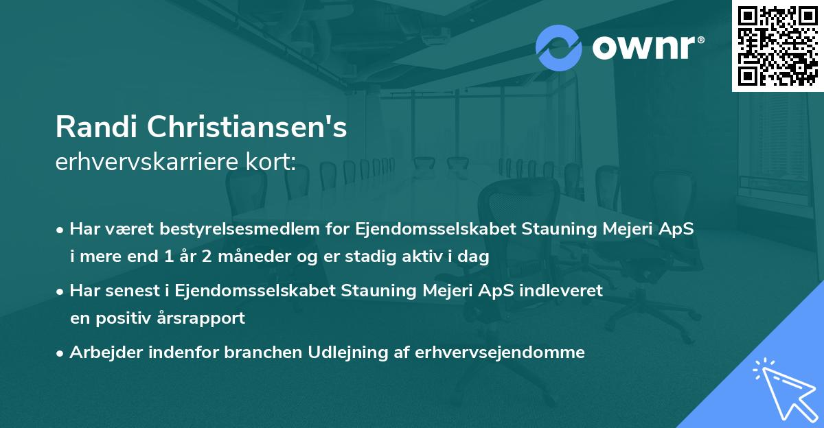 Randi Christiansen's erhvervskarriere kort