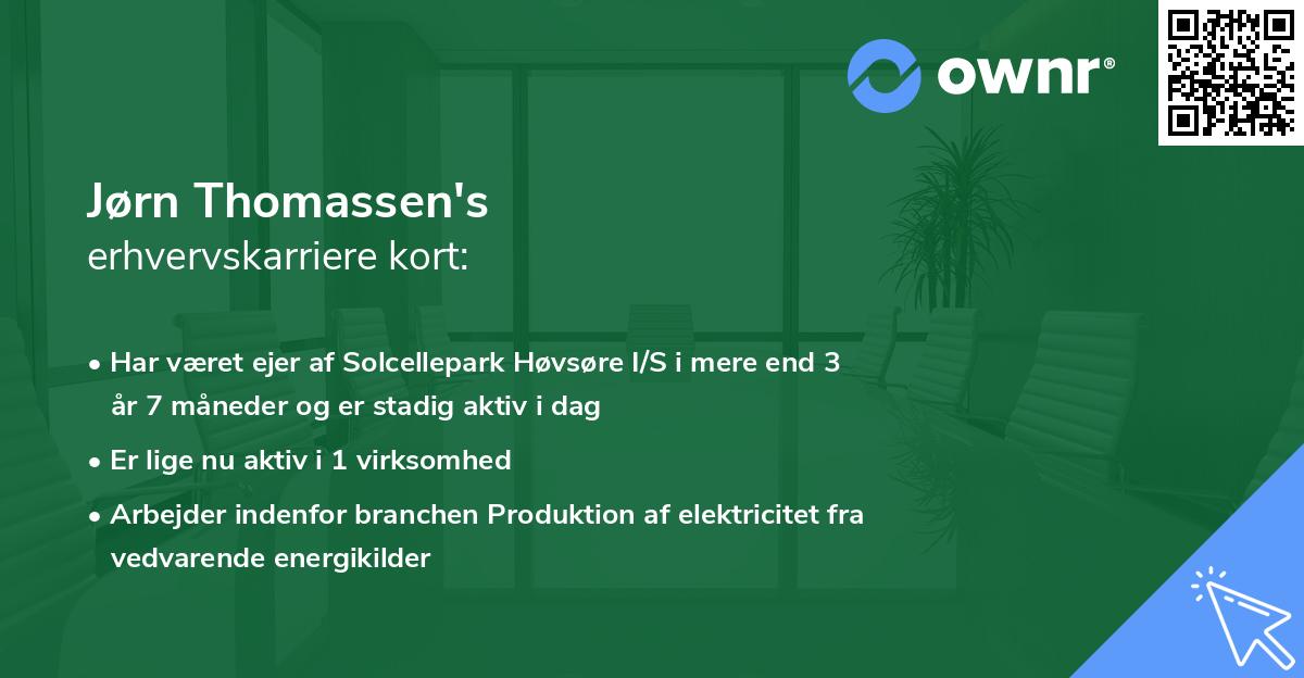 Jørn Thomassen's erhvervskarriere kort