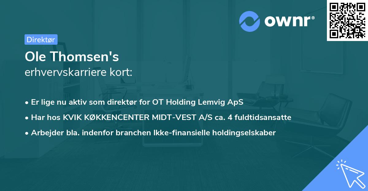 Ole Thomsen's erhvervskarriere kort