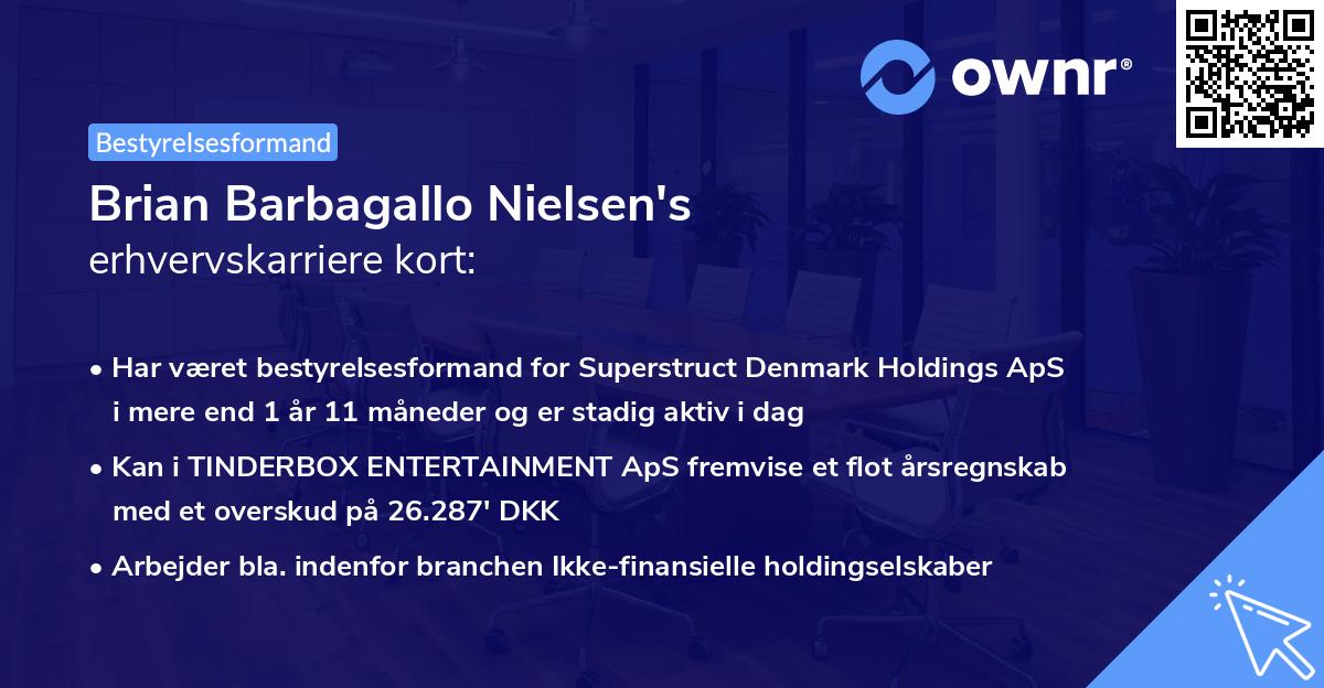 Brian Barbagallo Nielsen's erhvervskarriere kort