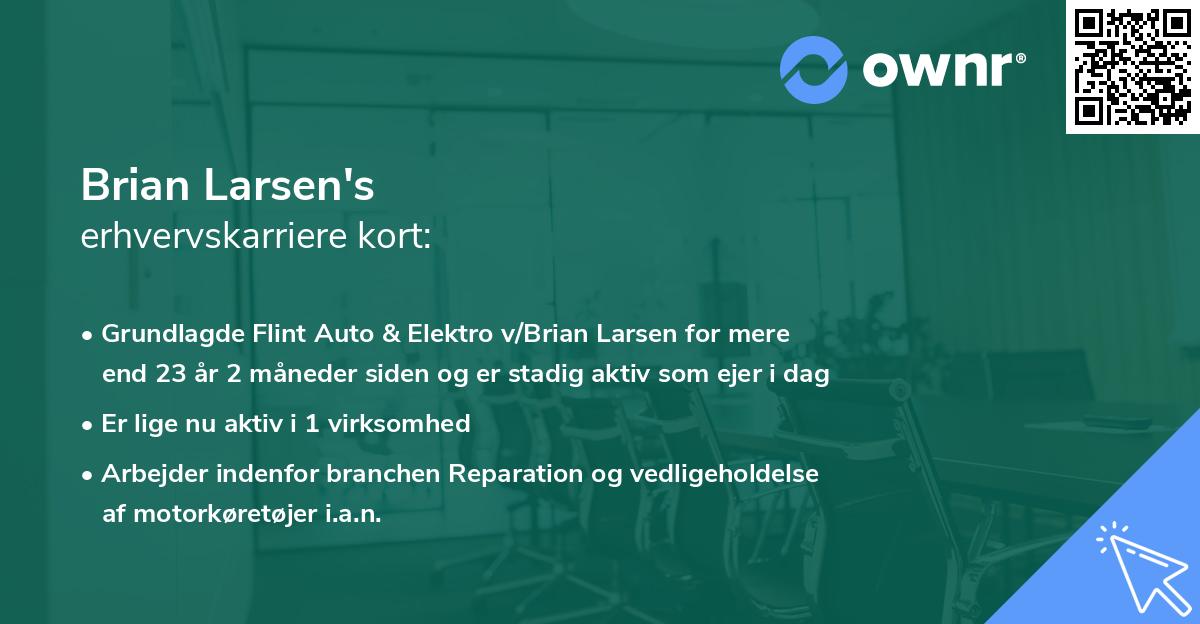 Brian Larsen's erhvervskarriere kort