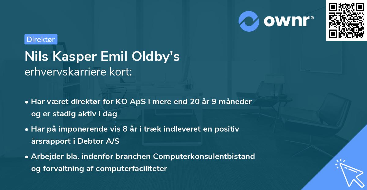 Nils Kasper Emil Oldby's erhvervskarriere kort