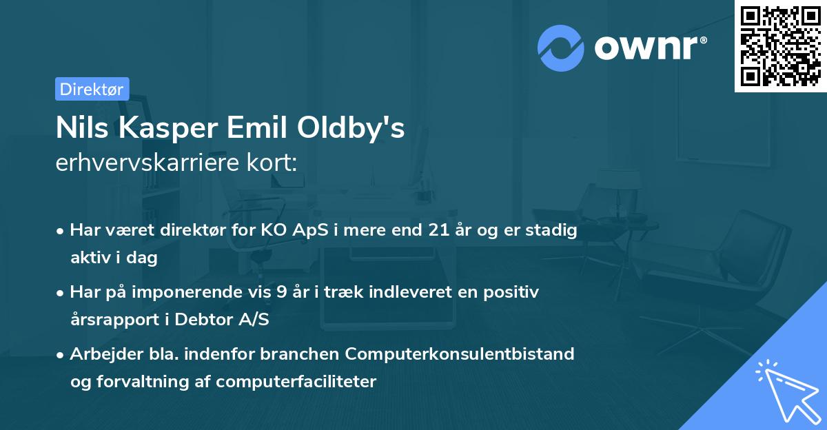 Nils Kasper Emil Oldby's erhvervskarriere kort