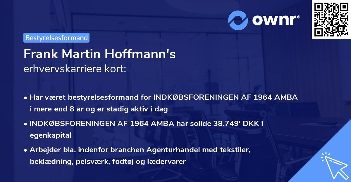 Frank Martin Hoffmann's erhvervskarriere kort