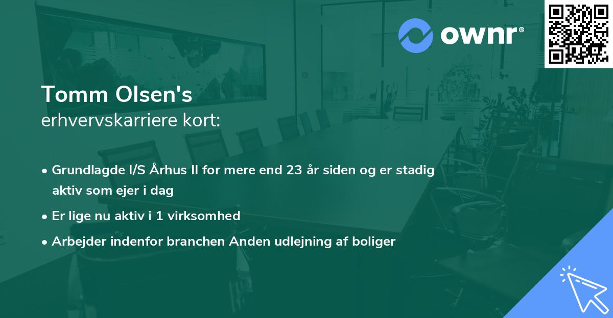 Tomm Olsen's erhvervskarriere kort