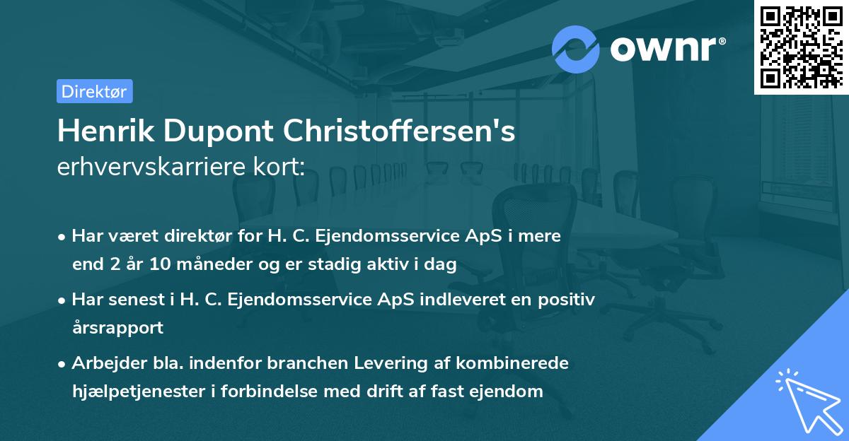 Henrik Dupont Christoffersen's erhvervskarriere kort