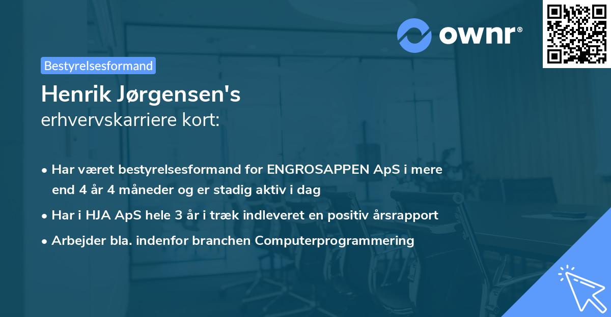 Henrik Jørgensen's erhvervskarriere kort