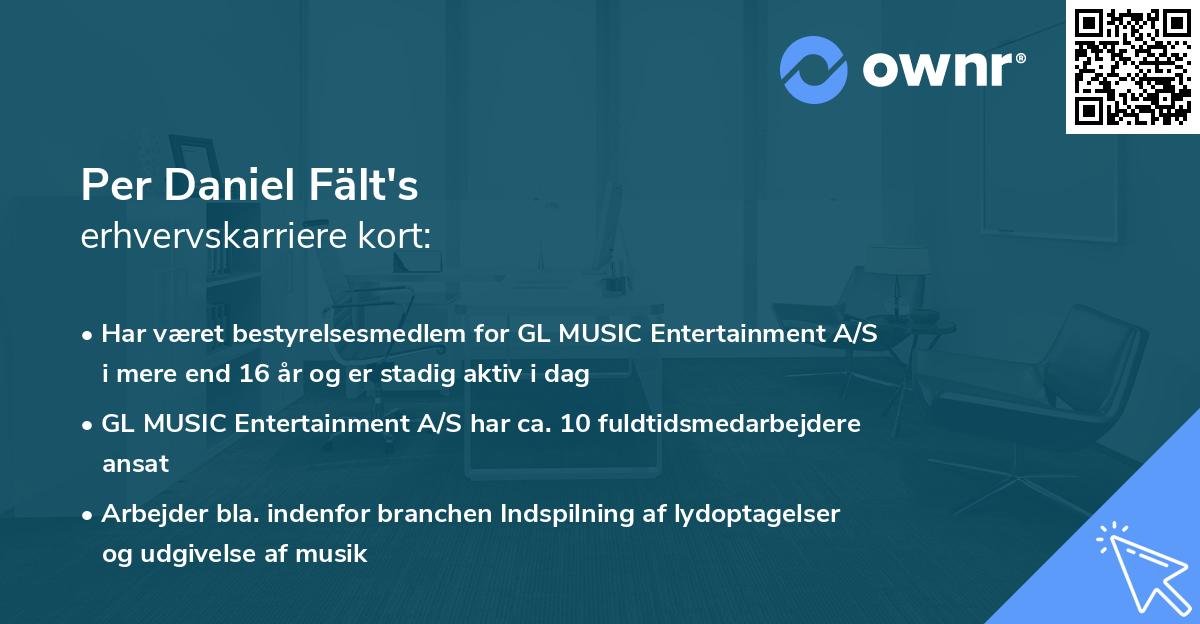 Per Daniel Fält's erhvervskarriere kort