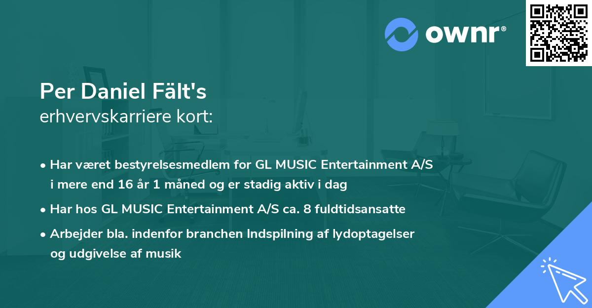 Per Daniel Fält's erhvervskarriere kort