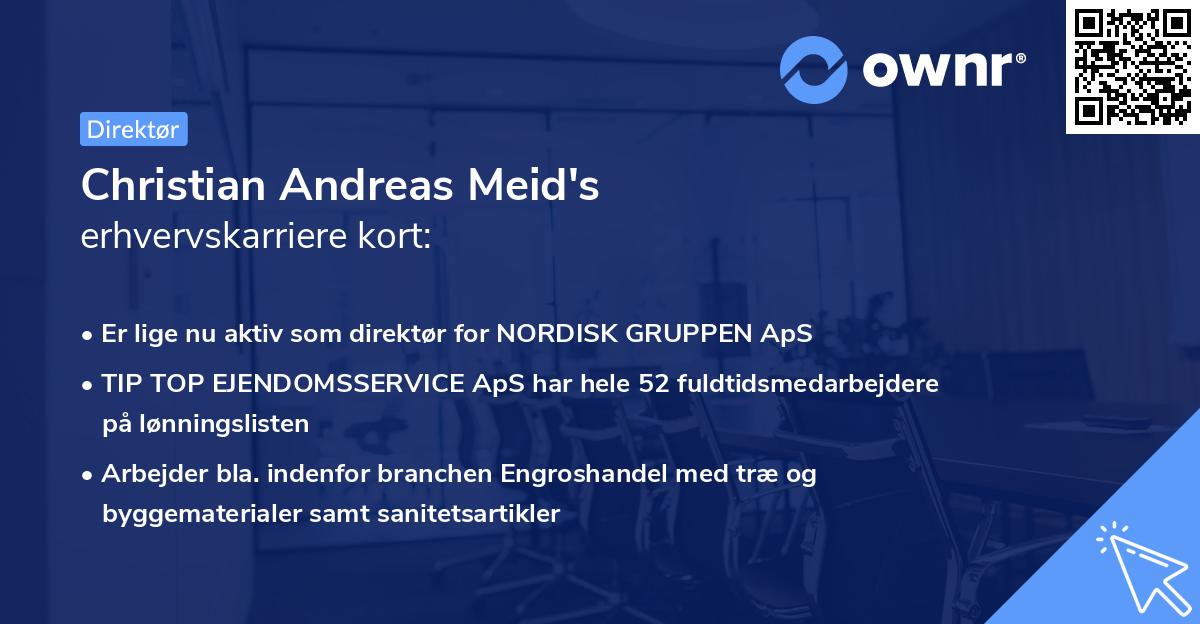 Christian Andreas Meid's erhvervskarriere kort