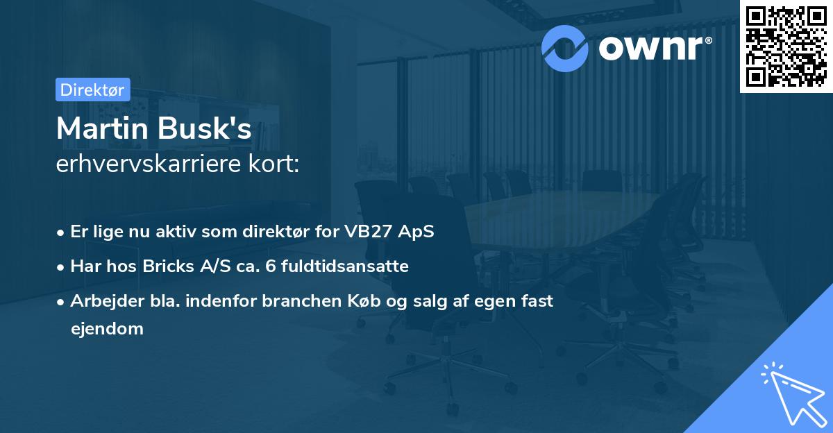 Martin Busk's erhvervskarriere kort