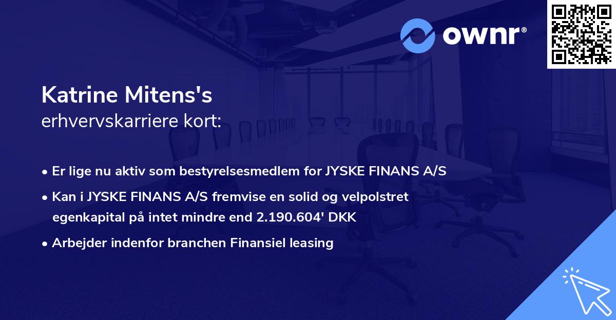 Katrine Mitens's erhvervskarriere kort