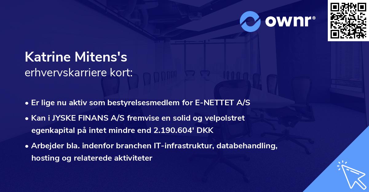 Katrine Mitens's erhvervskarriere kort