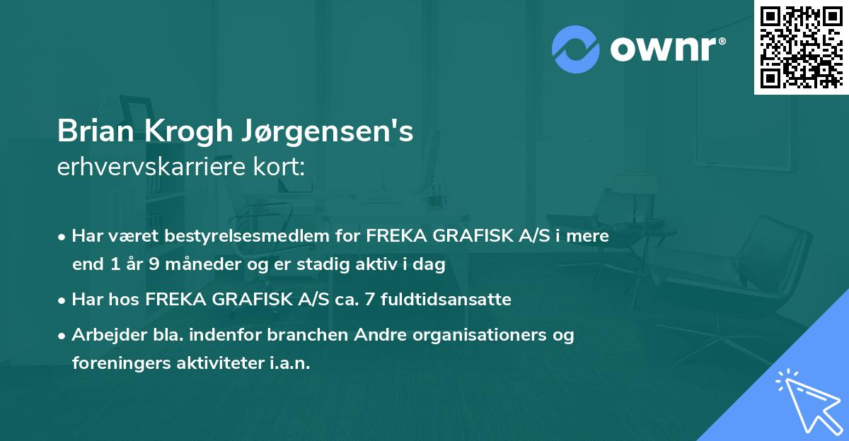 Brian Krogh Jørgensen's erhvervskarriere kort