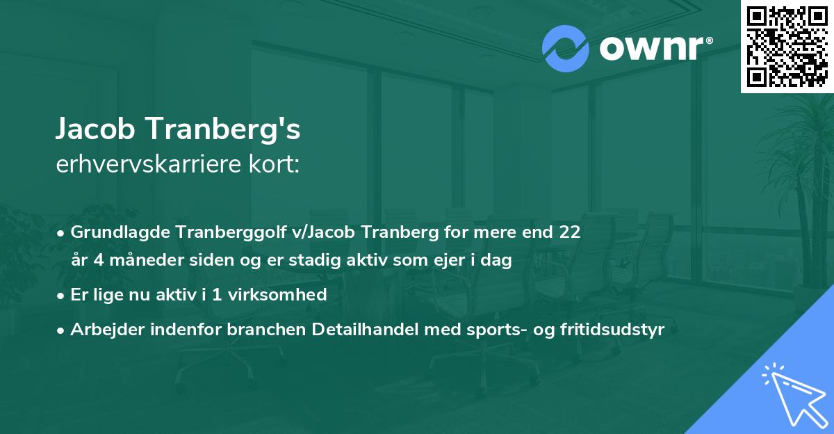 Jacob Tranberg's erhvervskarriere kort