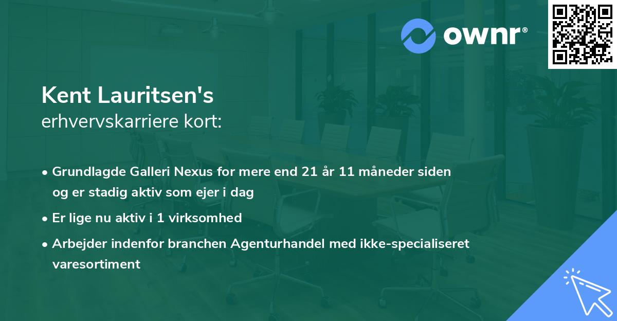 Kent Lauritsen's erhvervskarriere kort