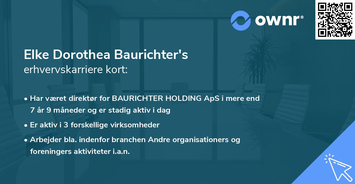 Elke Dorothea Baurichter's erhvervskarriere kort