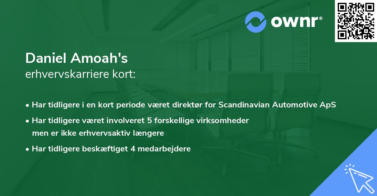 Daniel Amoah's erhvervskarriere kort