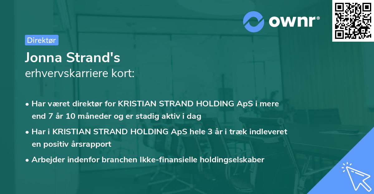 Jonna Strand's erhvervskarriere kort