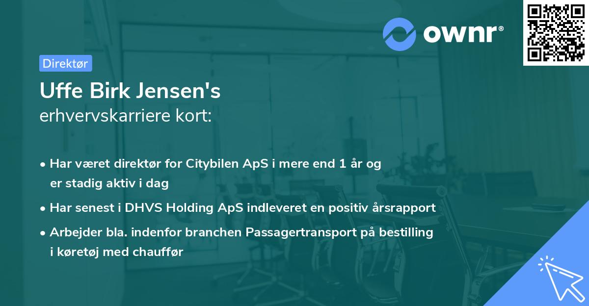 Uffe Birk Jensen's erhvervskarriere kort