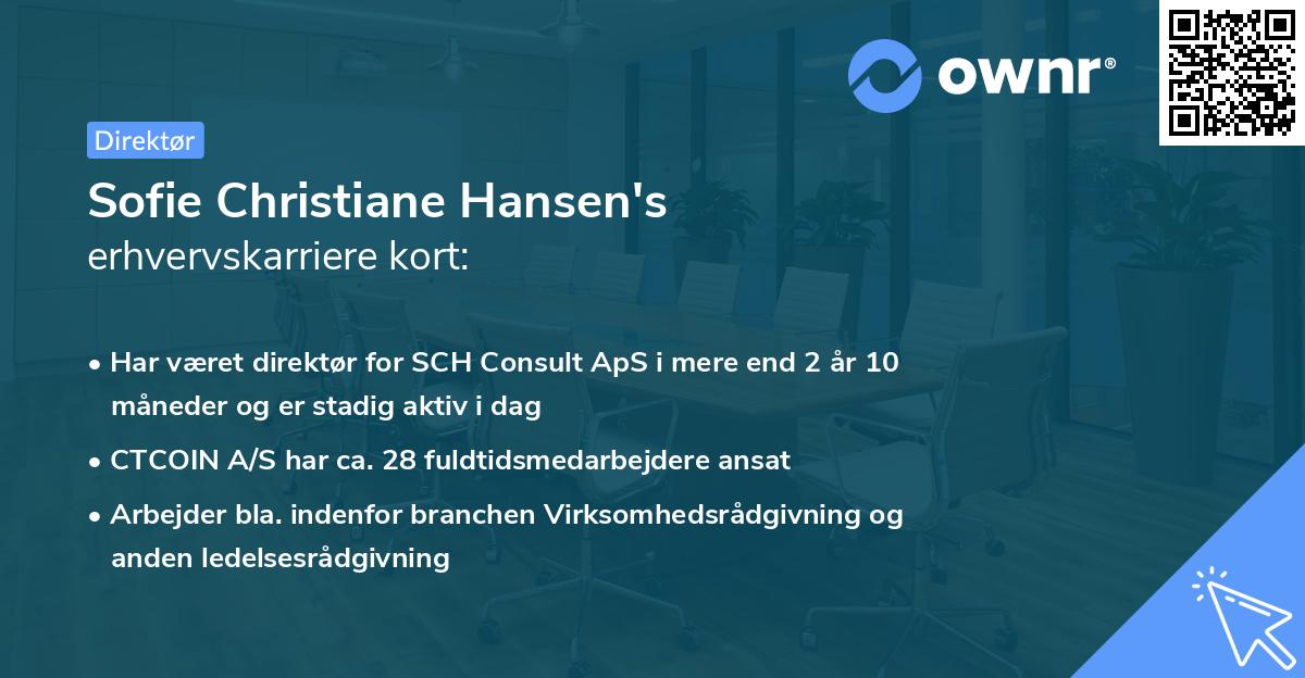 Sofie Christiane Hansen's erhvervskarriere kort