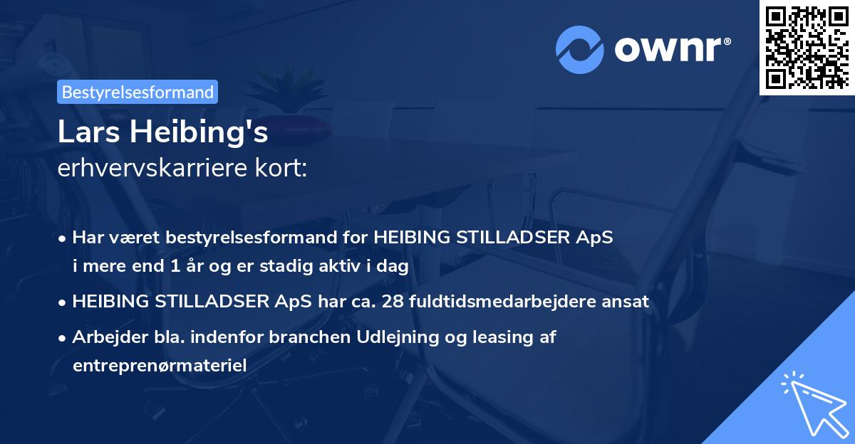 Lars Heibing's erhvervskarriere kort