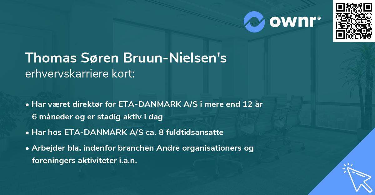 Thomas Søren Bruun-Nielsen's erhvervskarriere kort
