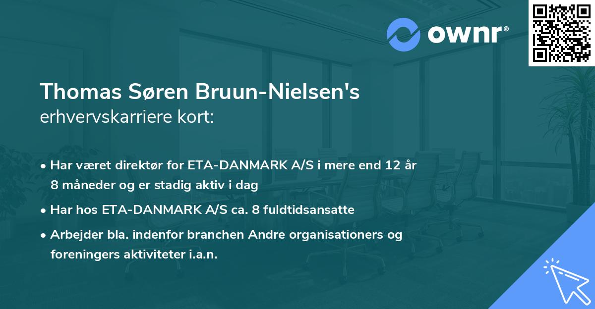 Thomas Søren Bruun-Nielsen's erhvervskarriere kort