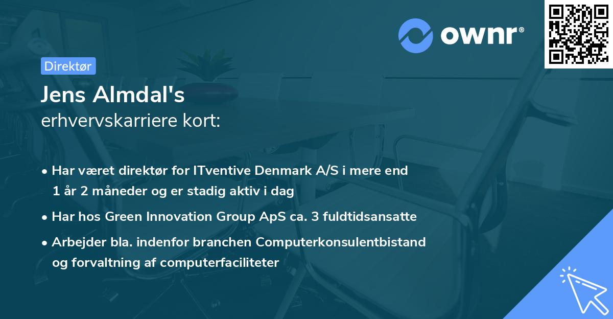 Jens Almdal's erhvervskarriere kort