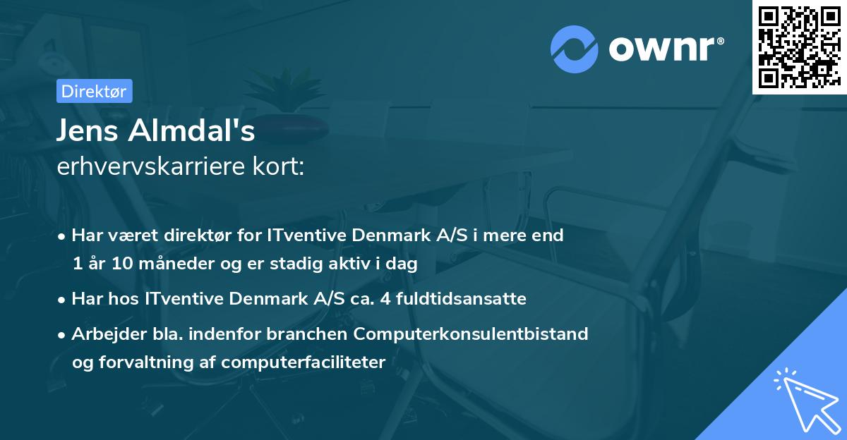 Jens Almdal's erhvervskarriere kort