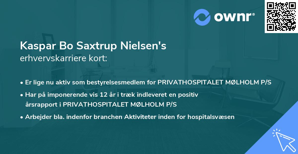 Kaspar Bo Saxtrup Nielsen's erhvervskarriere kort
